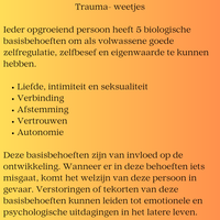 Wist jij dat Je een geboortetrauma hebt Als je binnen 5 uur geboren bent Als je na 18 uur geboren bent Als er weeenopwekkers werden gebruikt Als je vast hebt gezeten in het geboortekanaal Als de n - 6